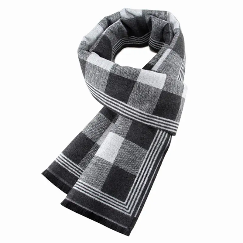 

Fashion Men's Scarf Autumn Winter Multi-purpose Neckerchief Check Decorative Adult Business Scarves Plaid Warm Lattice Commercia