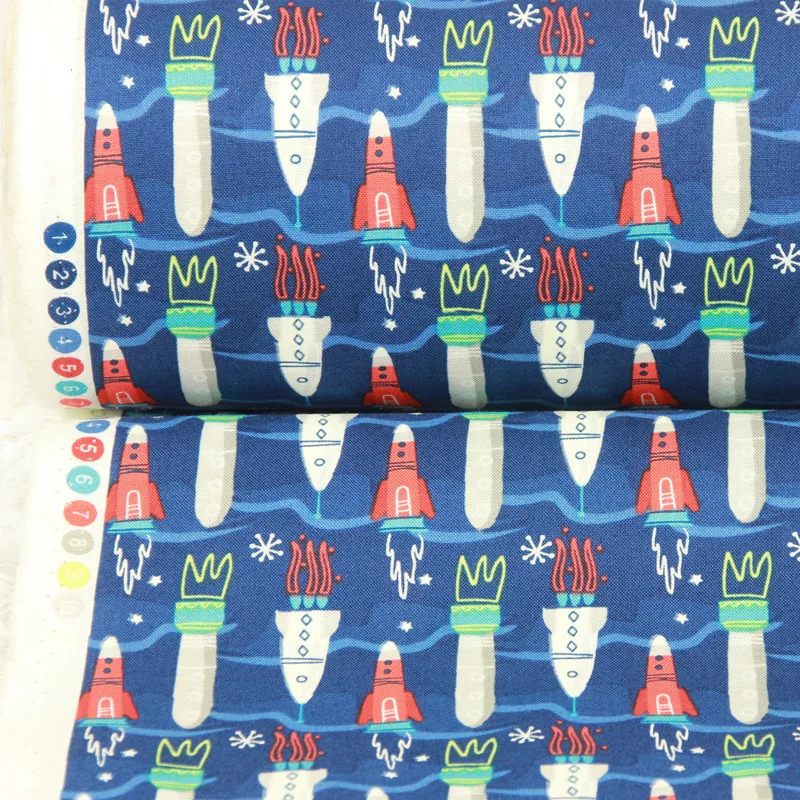 Полуярд простая хлопковая ткань с принтом стрелы огня, ручной работы DIY одежды платье Ткань хлопок CR-76