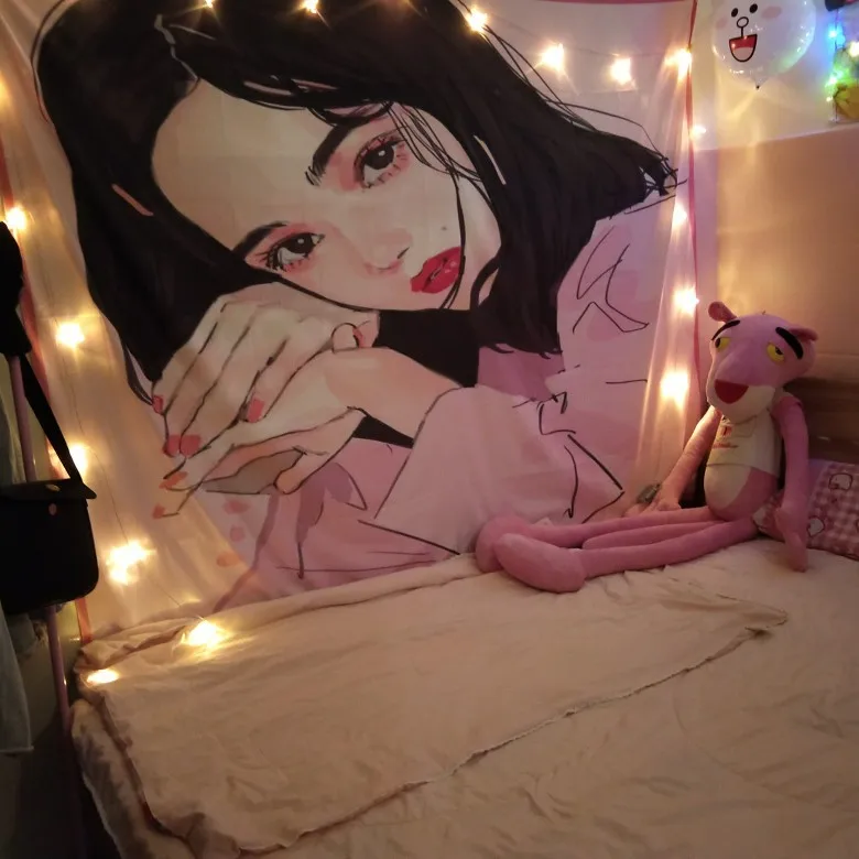 

Northern European-Style INS Pink + Girl Castle Wall Decoration Hanging Cloth Table Cloth Background Cloth Partition Curtain Bedr