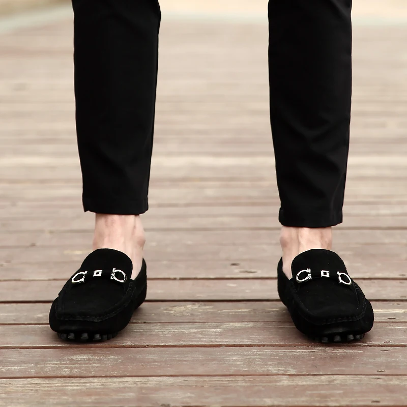 Large Size 45 46 Penny Loafers Men Casual Shoes Mens Shoes Suede Leather Man Moccasins Slip On Men's Flats Male Driving Shoes 2