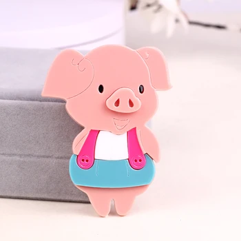 

FARLEN Acrylic Cartoon Pig Women Brooches Shirt Decoration Handmade Acetate Fiber Animal Pin Environmental Brooch Corsage