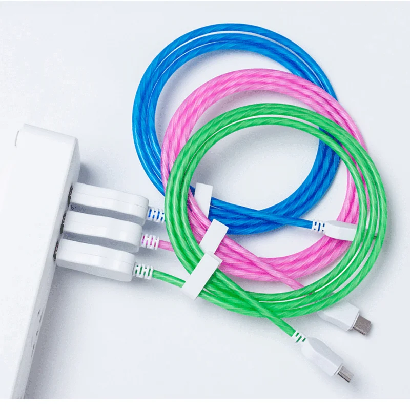 LED Luminous USB Charging Cable Micro Type C Fast Charging Cable For iPhone Samsung Xiaomi LED Light Micro USB Cord(N1014