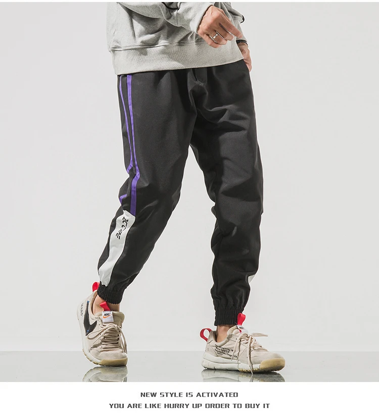 Полосатые шаровары с лоскутками мужские хип-хоп печатные цветные блочные Беговые брюки в повседневном стиле спортивные брюки мужские уличные M-5XL