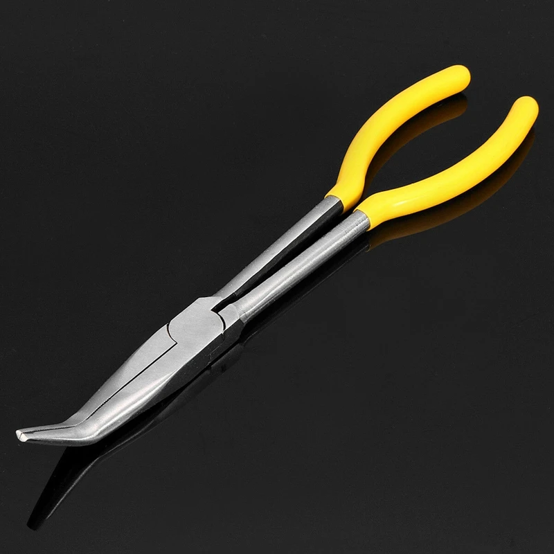 5 Pcs 11 inch Degree Ring Shape Long Needle Nose Pliers Straight Bent Tip Mechanics Repair Tools Set