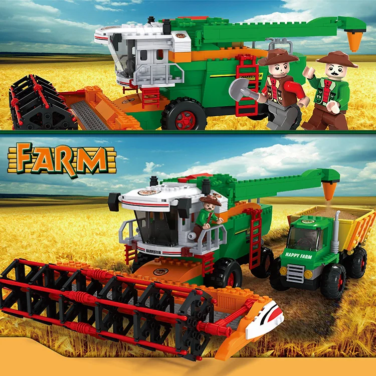 

AUSINI Educational Assembled Building Blocks 28703 Reaping Machine Farm Series Children'S Educational Toy 565 PCs New Style