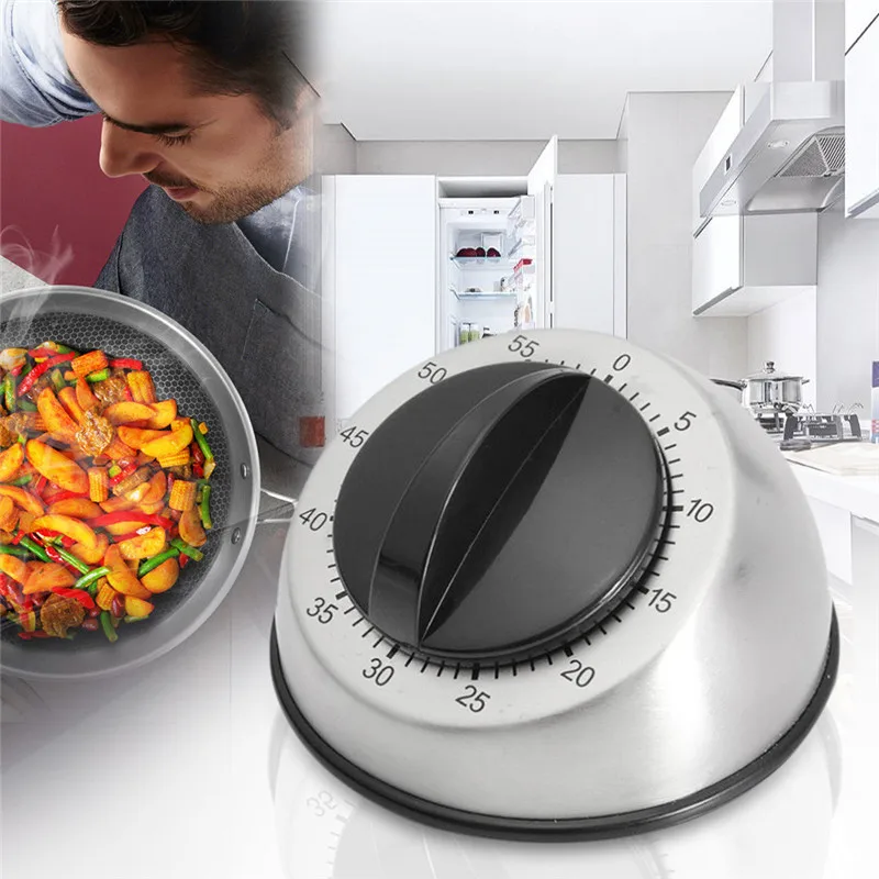 Kitchen Cooking Wind Up Timer Mechanical Learning Tomato Clock Alarm Clock Long Ring Bell Alarm Loud 60-Minute#4L26
