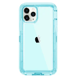 Transparent Shockproof Hybrid Armor Case - Heavy Duty Dust Protection - 13MINI or12MINI (Blue)