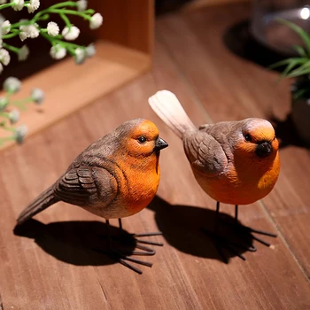 

Gift Bright Color Photography Props Ornament Craft Desktop DIY Simulation Bird Lifelike Standing Resin Garden Home Decor
