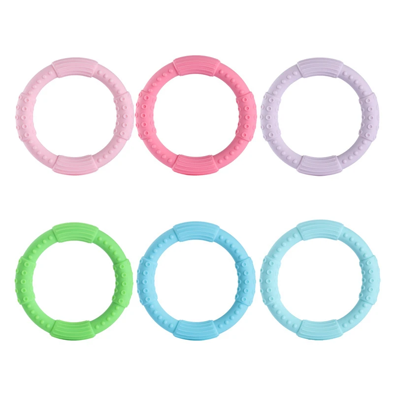 Baby Chewing Biting Toys for Autism ADHD Chew Baby Teether Rings Wristband Infants Sensory Teething Bracelet Silicone Kids Gifts 5