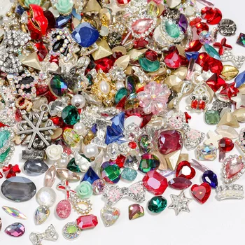 

Bonus Random 20PCS 3D Various Shapes Colorful Metal Alloy Acrylic Diamond Gems Nail Art Charms Rhinestones Jewelry Decorations