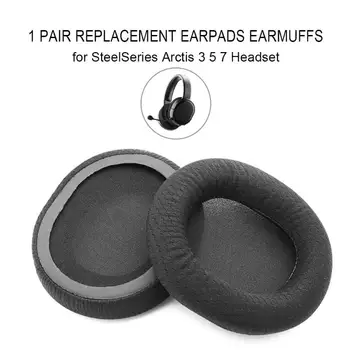 

1 Pair Soft Earpads Replacement Earmuffs for SteelSeries Arctis 3 5 7 Headset Breathable Ear Pads Cushion Cover for Arctis 3 5 7