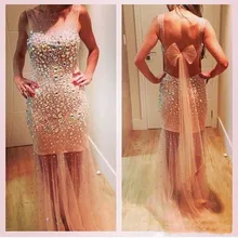 Стразы обшитое бисером платье для выпускного вечера es прозрачные vestidos de gala Сексуальные вечерние платья с открытой спиной Вечерние платья с красной ковровой дорожкой