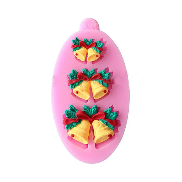 New 3D Christmas Bells Fondant Cake Mold Mould Bakeware Xmas Home Kitchen Tool
