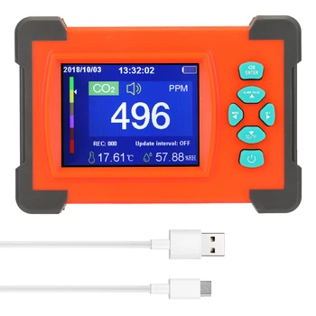 

co2 detector Portable Carbon Dioxide Detector Useful CO2 Meter Air Quality Monitor with Storage Case 3.2-inch TFT color display
