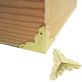 

40PCS Classical Printe Iron Sheet Protector Table Corner Decorative Leg Box Protection Wooden Corner Edge Cover Protectors J8C1