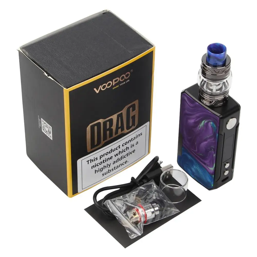 Voopoo Drag 2 комплект из платины 177 Вт Drag 2 Коробка мод Vape 5 мл Uforce T2 SubOhm Танк U2 N3 катушка электронная сигарета испаритель - Цвет: Puzzle