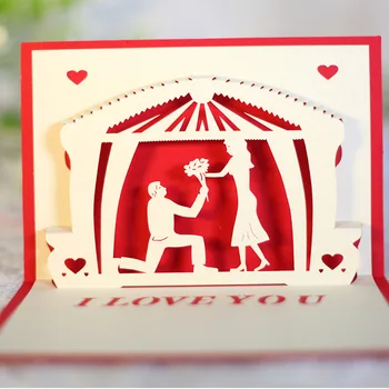 

10 Pcs Per Set 3D Card Three-dimensional Greeting Card Manufacturer Wholesale Beauty Marriage Greeting Card Wholesale