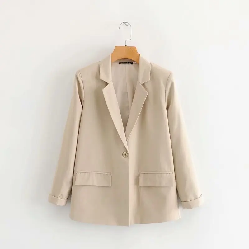 

Summer New Style Europe And America WOMEN'S Dress-Style Solid Color Fold-down Collar Suit Jacket Tops W1332