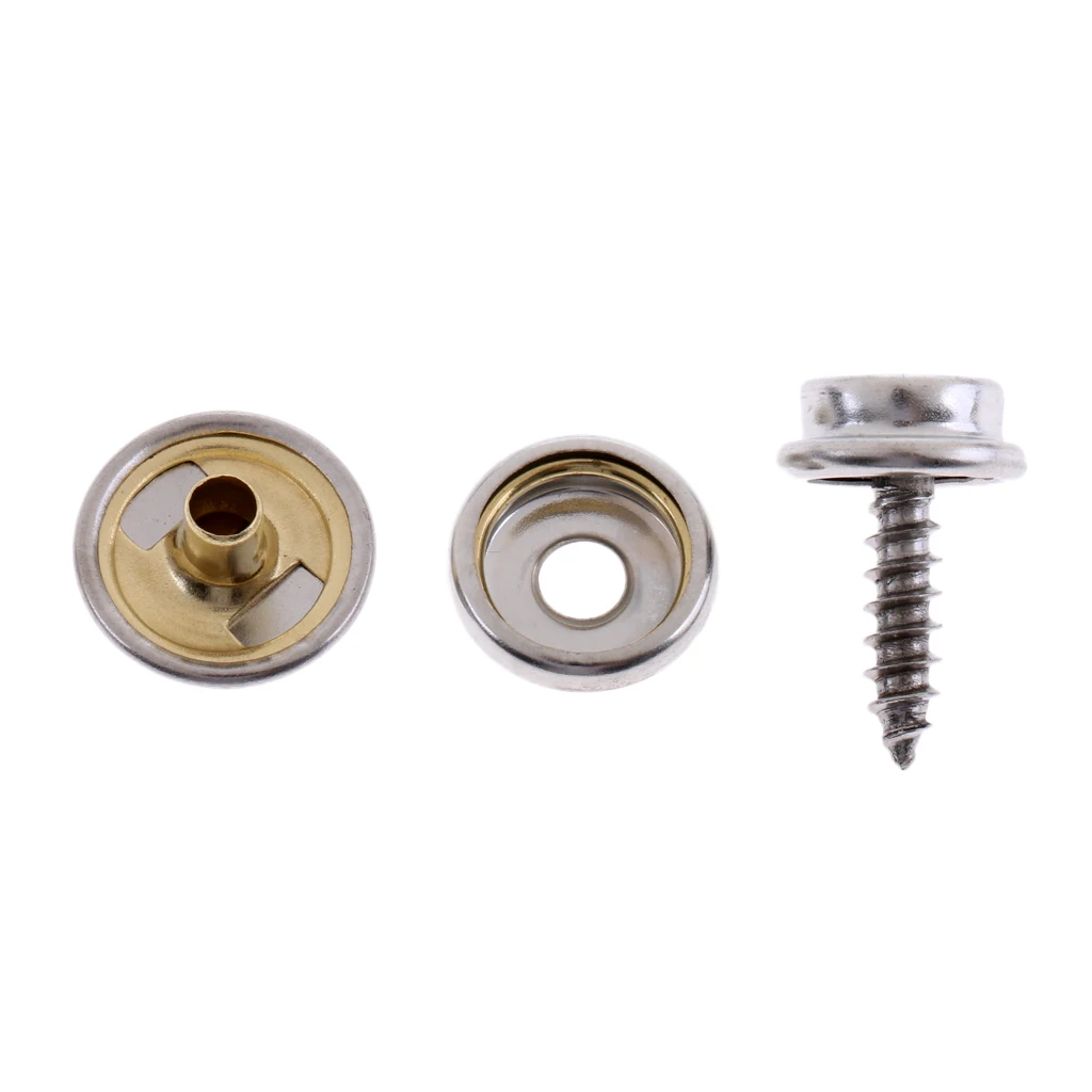 10 Set Stainless Boat Cover/Canopy Fittings Snap Fastener Screw Studs Sockets