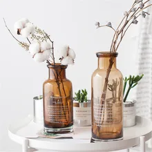 Скандинавская серая стеклянная ваза нордический шик коричневая сухая Цветочная банка для хранения домашний стол Декор Цветочная бутылка Ins растительный контейнер