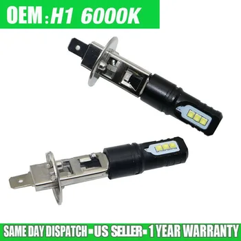 

H1 6000K 55W Super Bright Brightness 8000LM CSP LED WHITE Fog Light Bulbs Kit Decoder Car Styling Accessories