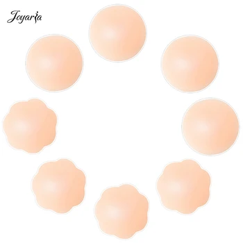 

Joyaria Womens Silicone Adhesive Nipplecovers 4 Pair Reusable Flower Nipple Cover Bra Pad Lift Up Tape Petals for Party Dress