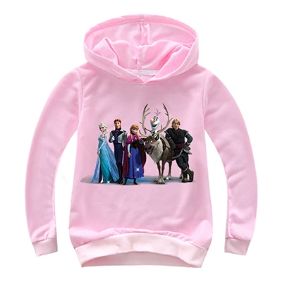 Пальто для девочек; худи с изображением Анны и Эльзы для девочек; детская одежда с длинными рукавами; свитер для маленьких девочек; подарок на день рождения; одежда для детей - Цвет: HD002-Pink