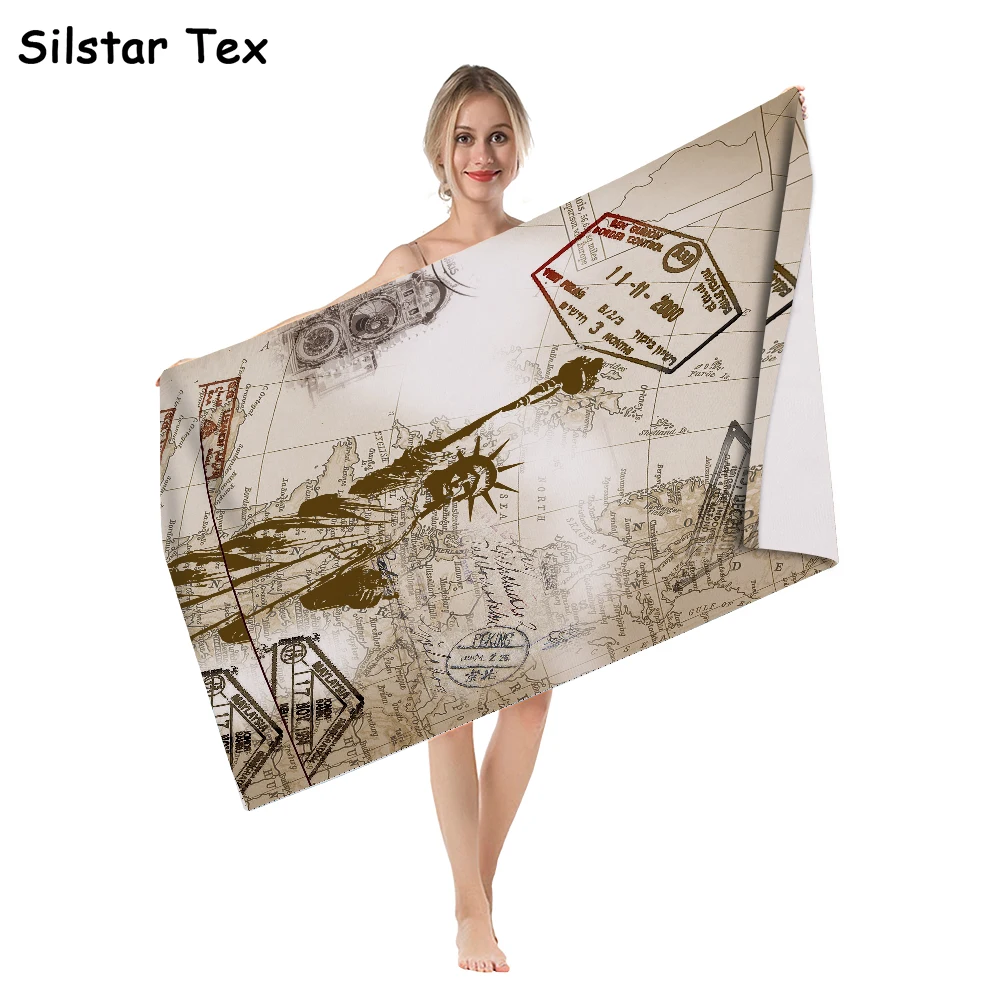 Silstar Tex Статуя Свободы пляжное полотенце s старинное архитектурное дизайнерское