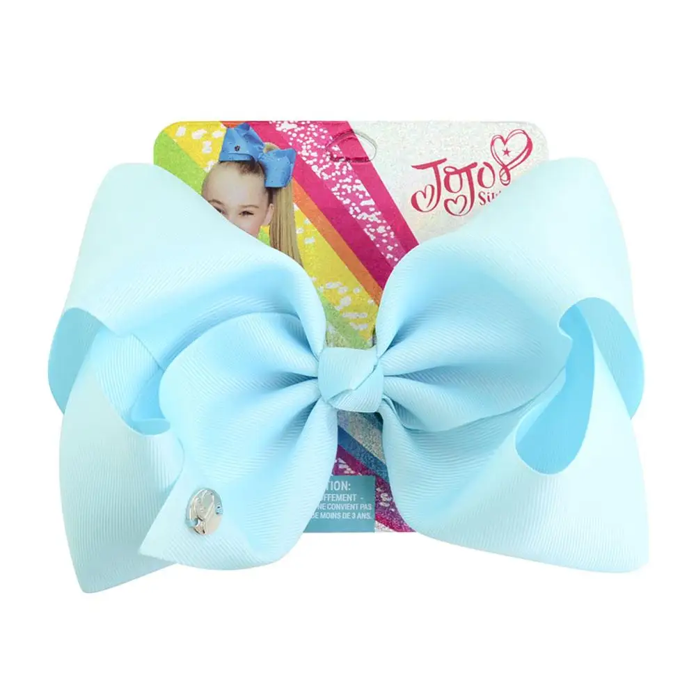 1piece 8" JoJo Clip Kids Colorful Big Hair Bow Solid With Clip Boutique Solid Grosgrain Hairpins Hair Accessories Hairclips