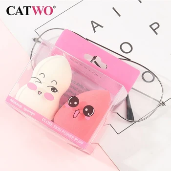 

Catwo 2 Piece/Pack Cosmetic Foundation Puff Beauty Makeup Emulsion Soft Gourd Drop Shape Powder Blush BB Cream Make Up Tool