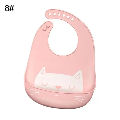 Pink Cat Водонепроницаемый Регулируемый нагрудник с животным принтом для малышей с карманом для кормления слюнявчик полотенце для еды аксессуар мягкий детский материал обеспечивает уход - Цвет: Pink Cat