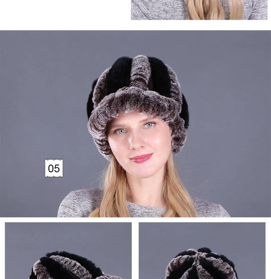 НОВАЯ шапка из настоящего меха женская зимняя натуральная Настоящий мех кролика шапка женские теплые шапочки 100% натуральная меховая шапка