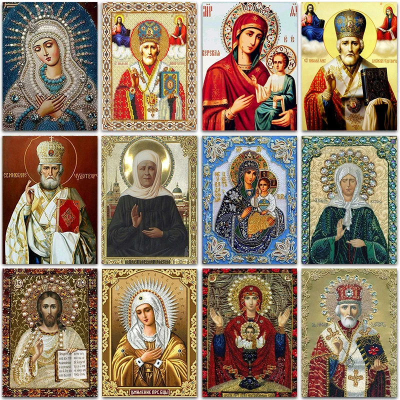 Zooya Full Square / Round Drill 5D Diy Diamond Painting Religious Icon 3D Embroidery Cross Stitch Mosaic Home Decor Gift Lx979