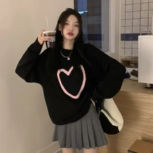 

Black Pullover Women's Spring, Autumn and Winter Loose, Lazy Style 2021 New Retro Design Niche