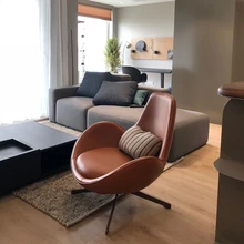 

GY Nordic Light Luxury Leather Snail Chair Leisure Rotatable Wingback Chair Personality Creative Lazy Single-Seat Sofa Chair
