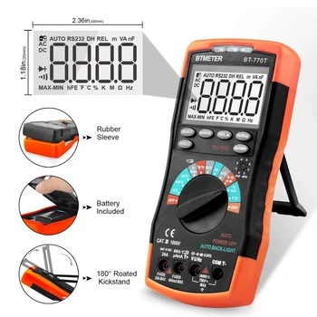 

BTMETER 770T Digital Multimeter True RMS 6000 counts Auto Ranging DMM 6000 counts Auto Ranging AC/DC voltage Current meter