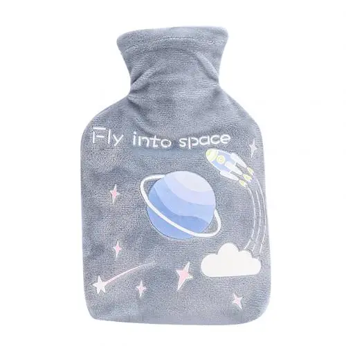 Grey Mini Portable Cartoon Planet Winter Hand Warmer Student Hot Water Bottle Bag - Цвет: Grey