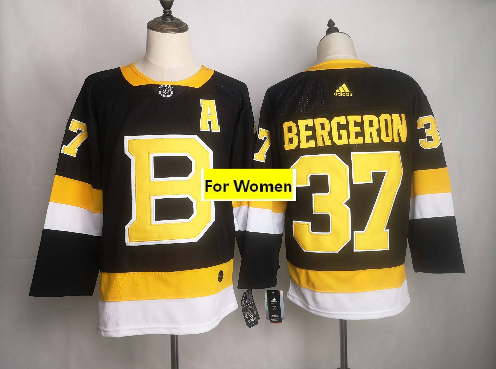 New Women Embroidery Stitched Boston#63 Brad Marchand#37 Patrice Bergeron#88 David Pastrnak Jersey