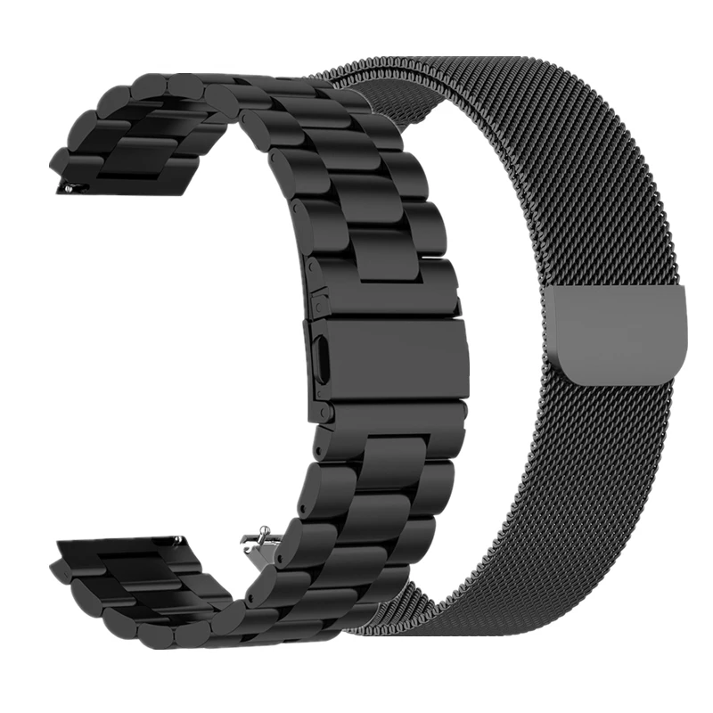 22 мм металлический нержавеющий ремешок для Xiaomi Huami для Amazfit часы браслет Миланская петля магнитные ремни для Amazfit 2