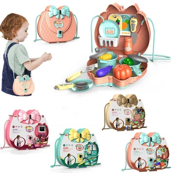 

Kids Role Play House Toys Family Simulation Game Kit Early Education Pretend Cosmetics Kitchen Medical Plastic Cosplay Suitcase