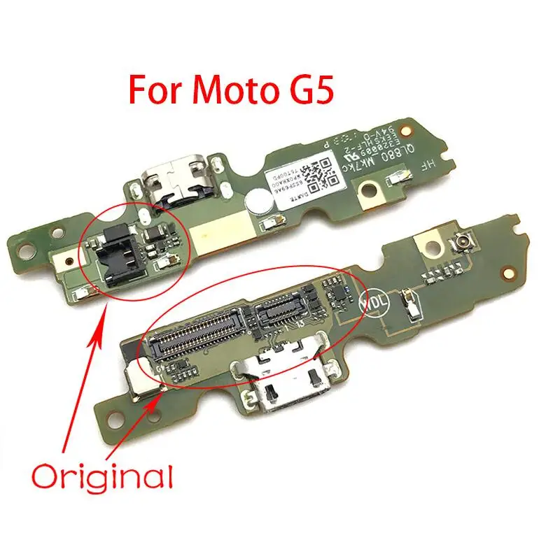 1 шт. разъем зарядного устройства usb разъем док-порта микроплата гибкий кабель для Motorola Moto E4 Plus E5 G4 G6 Play G5 запчасти - Цвет: G5 Original