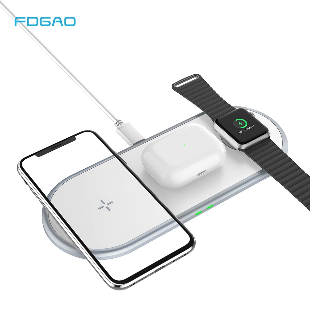 Беспроводная зарядная станция 3 в 1 10 Вт док для Apple Watch 5 4 2 AirPods Pro iPhone 8 X XR XS 11