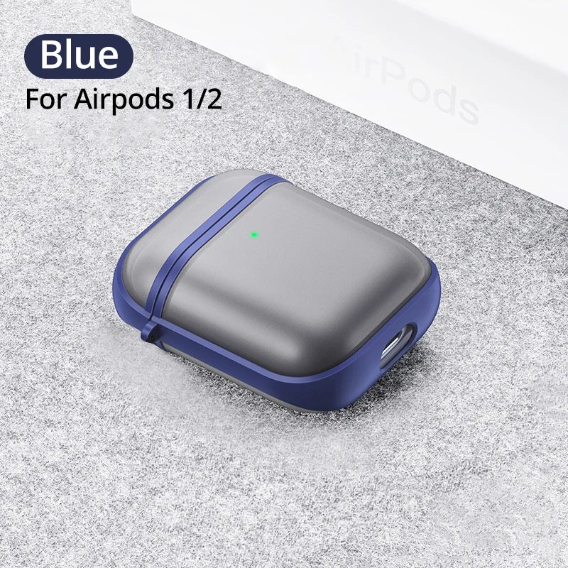 PZOZ для Apple Airpods 1 2 серия Bluetooth наушники Мягкий силиконовый чехол Защитная крышка для Airpods защитный чехол сумка - Цвет: Blue