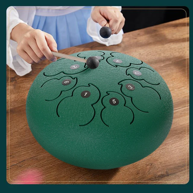 8 inch Steel Tongue Drum 8 Tune Ethereal Hand Tank Drum Musical Instrument Lightweight Portable Music Elements
