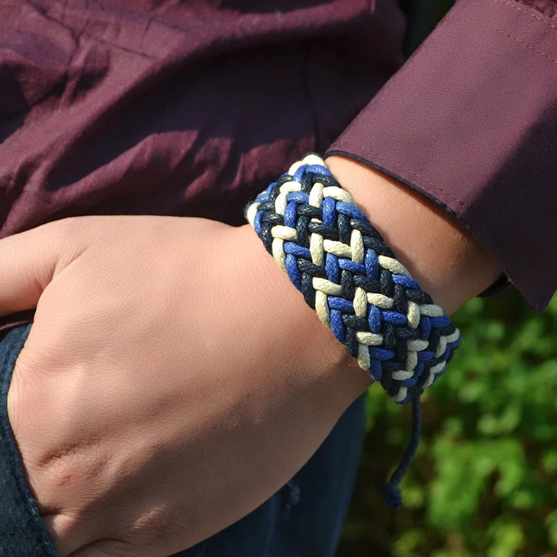 

Wide Thread Rope Bracelet For Men Women Handmade String Charm Bracelet Friendship Jewellery
