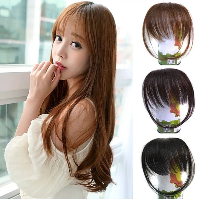 4Color Clip In Hair Bangs Hairpiece Synthetic Fake Bangs Hair Piece Clip In Hair Extensions