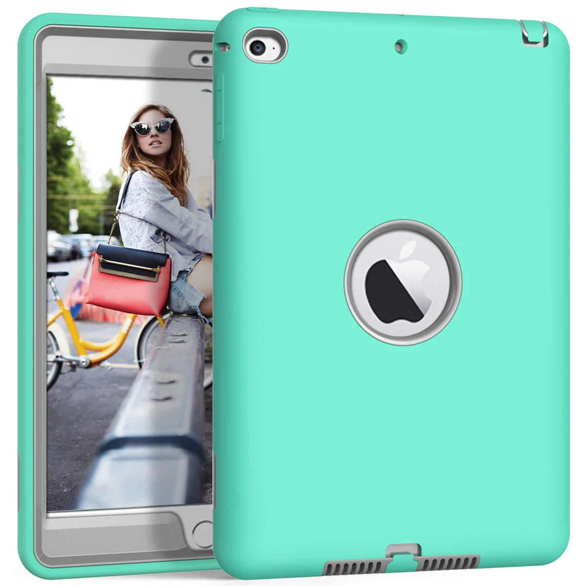 

For iPad Air 2 (2014 Release) Case High-Impact Shockproof 3 Layers Soft Silicone+Hard PC Case for iPad Air 2 ( A1566, A1567)