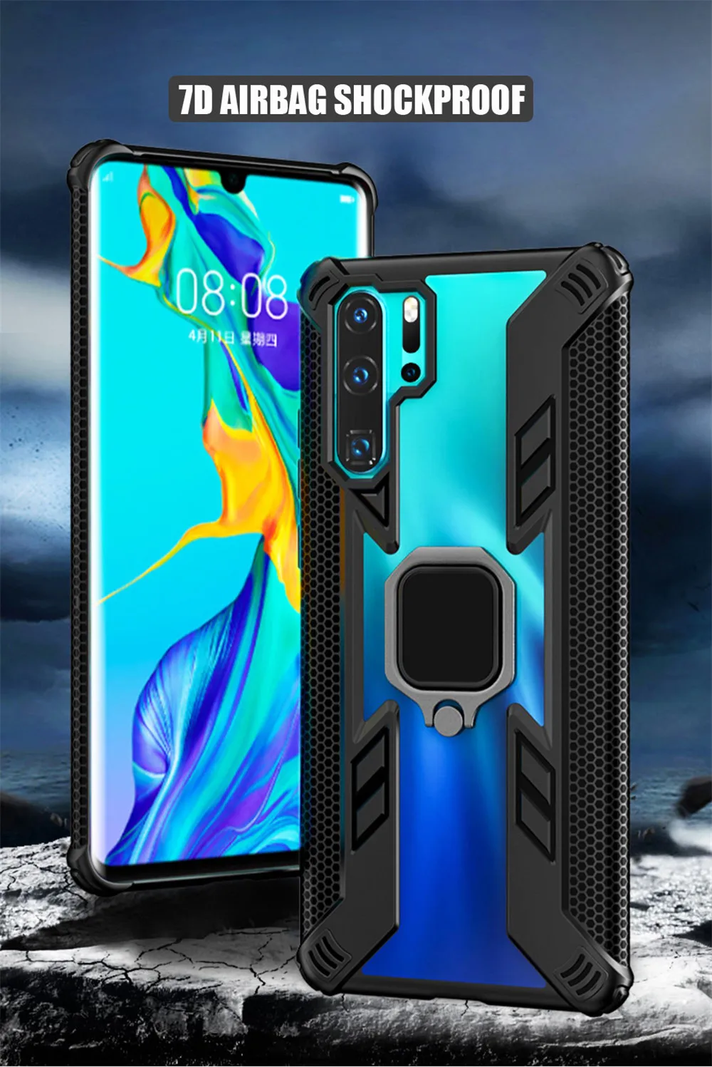 Прозрачный защитный чехол для huawei Honor 20 Pro 10i 10 Lite 9X 8A P30 mate 20 30 Nova 5 5i 8X Pro Lite, автомобильный держатель, прозрачный чехол