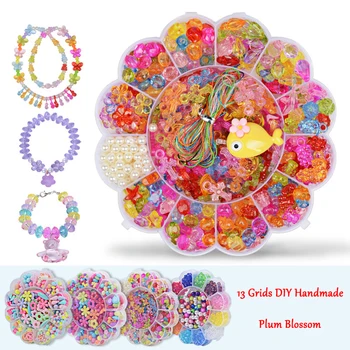 

13 Grids Jewelry Making Toys Handmade Beaded Educational Accessory Set For Children Girl Kids Gfits set