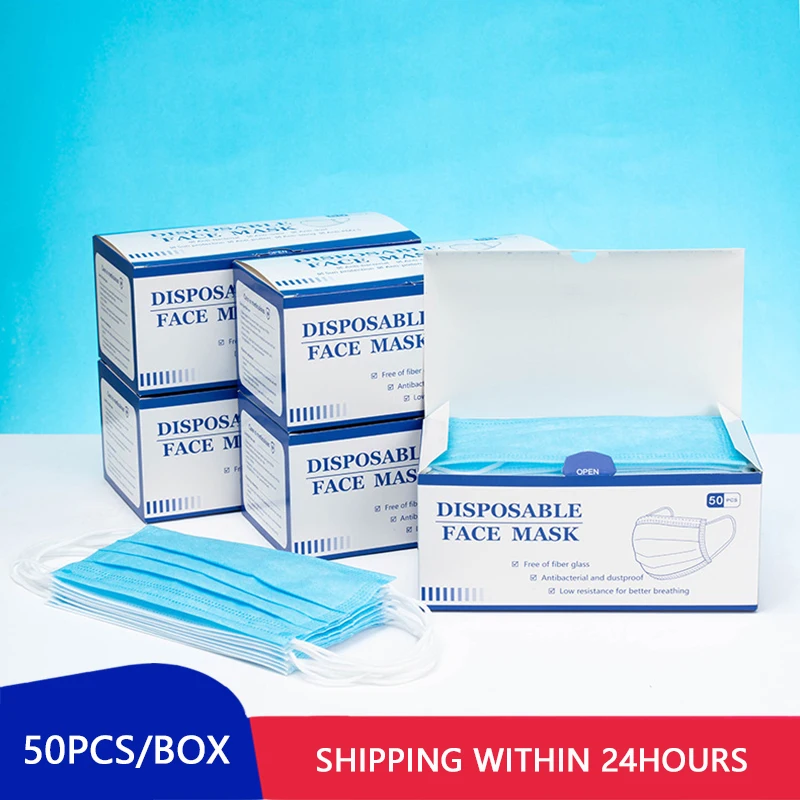 

Face Mouth Anti Virus Mask Disposable 3 Layers Filter mascarillas Mouth mascherine FFP2 antivirus Respirator Protective Mask